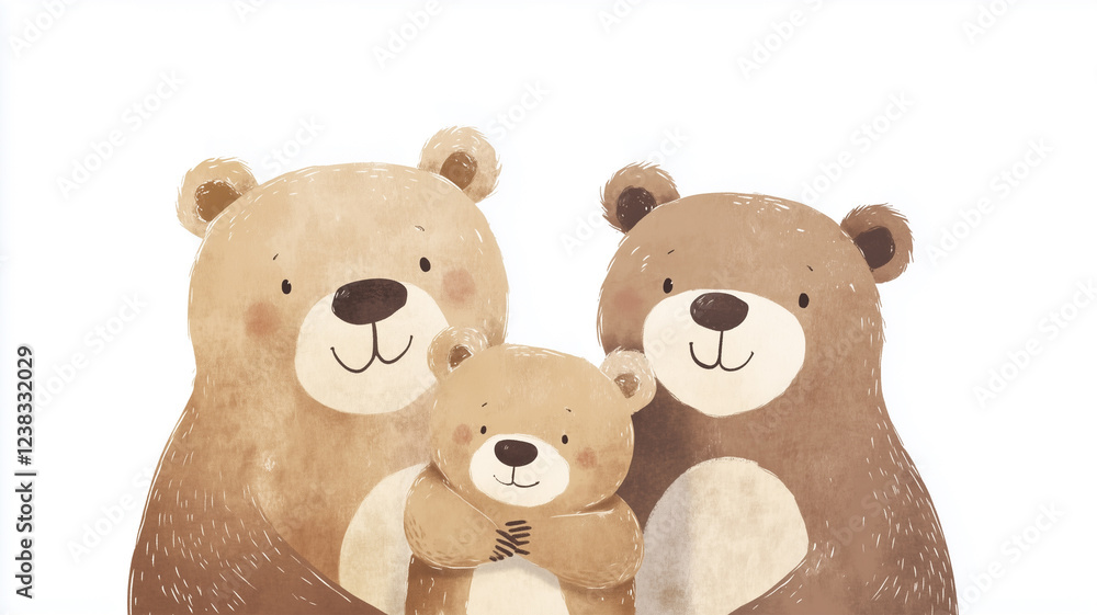 可愛いクマの家族のイラスト 可愛いクマの家族のイラスト