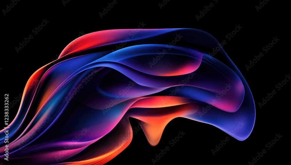 Abstract colorful flowing liquid wave on black background. Abstract colorful flowing liquid wave on black background.