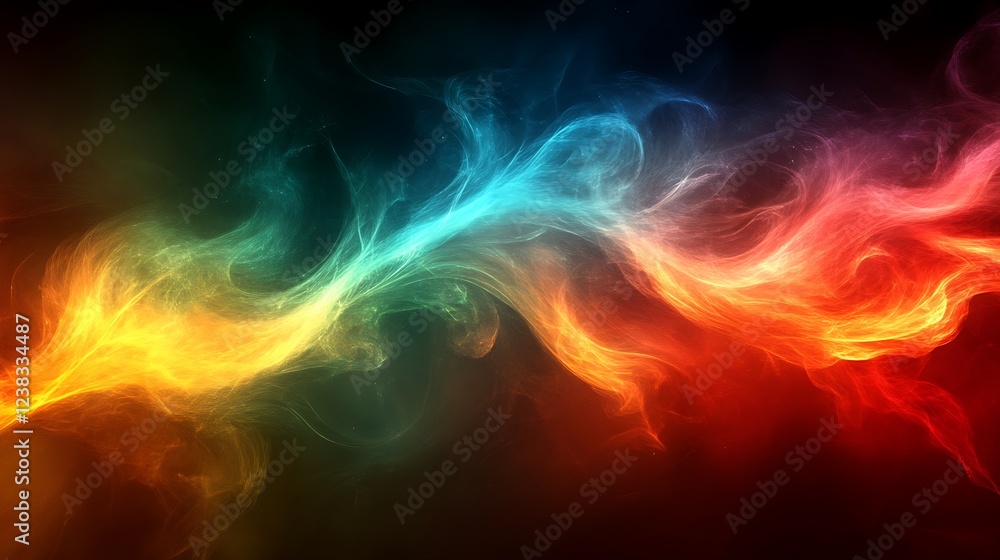Fototapeta premium Abstract Colorful Energy Swirls Flowing Dynamically