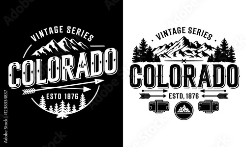 Vintage Colorado T-Shirt Design - Celebrate the Beauty of the Rockies with This Graphic Tee Featuring Mountains, Trees, and Established 1876, Perfect for Nature Lovers and Adventurers