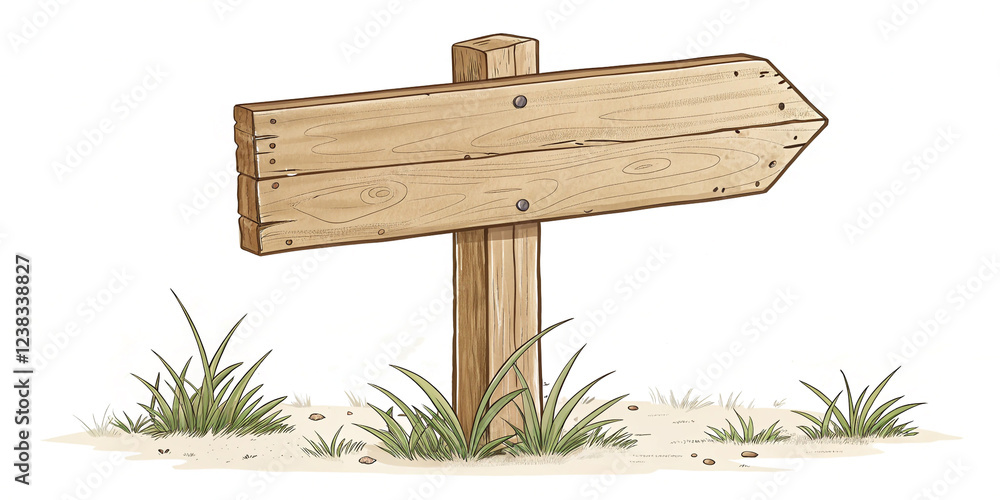 A Simple Image of an Empty Wooden Sign Isolated on a White Background for Customization A Simple Image of an Empty Wooden Sign Isolated on a White Background for Customization