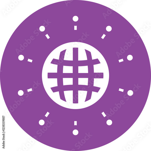CDN (Content Delivery Network) glyph circle icon