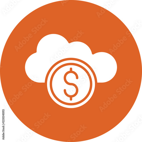 Cloud Cost Management glyph circle icon