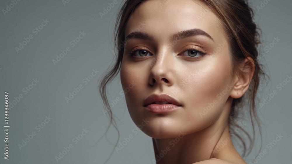 Model poses elegantly with soft lighting against a minimalist background during a fashion shoot Model poses elegantly with soft lighting against a minimalist background during a fashion shoot