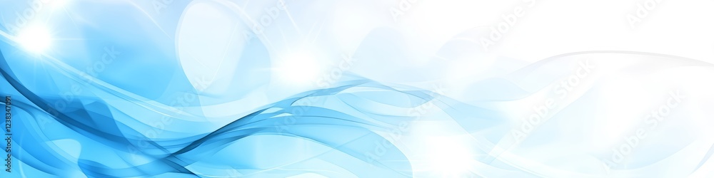Naklejka premium Abstract Background, Futuristic Waves in Light and Shadow Blue and White Gradient Design