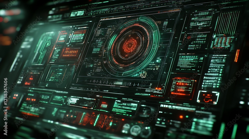 Futuristic Technology Interface Displays Digital Data Futuristic Technology Interface Displays Digital Data