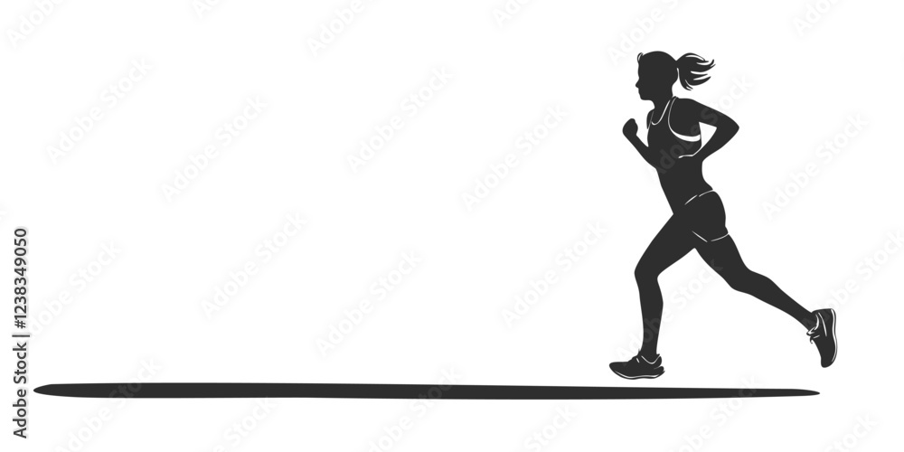 Running Woman Silhouette - Female Runner Illustration Running Woman Silhouette - Female Runner Illustration