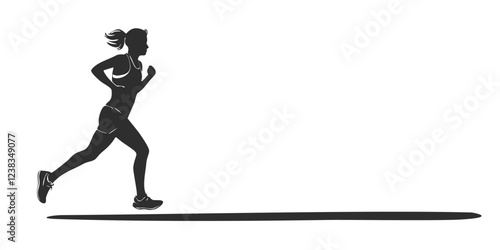 Running Woman Silhouette - Female Runner Illustration