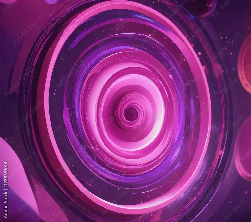 Obraz premium Swirling abstract circles in bright pink and purple hues creating a whimsical and fantastical atmosphere, swirl, bright, pink