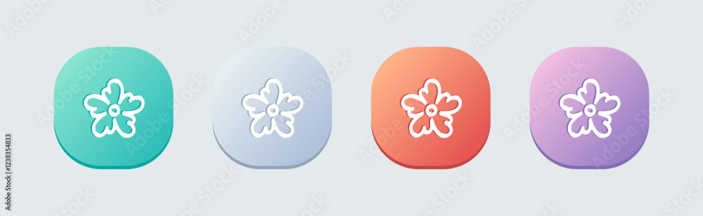 Bloom line icon in flat design style. Flower signs vector illustration. Bloom line icon in flat design style. Flower signs vector illustration.