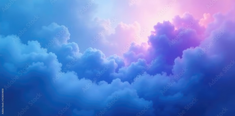 Fototapeta premium Swirling misty clouds in shades of blue and purple, misty, blue, fog