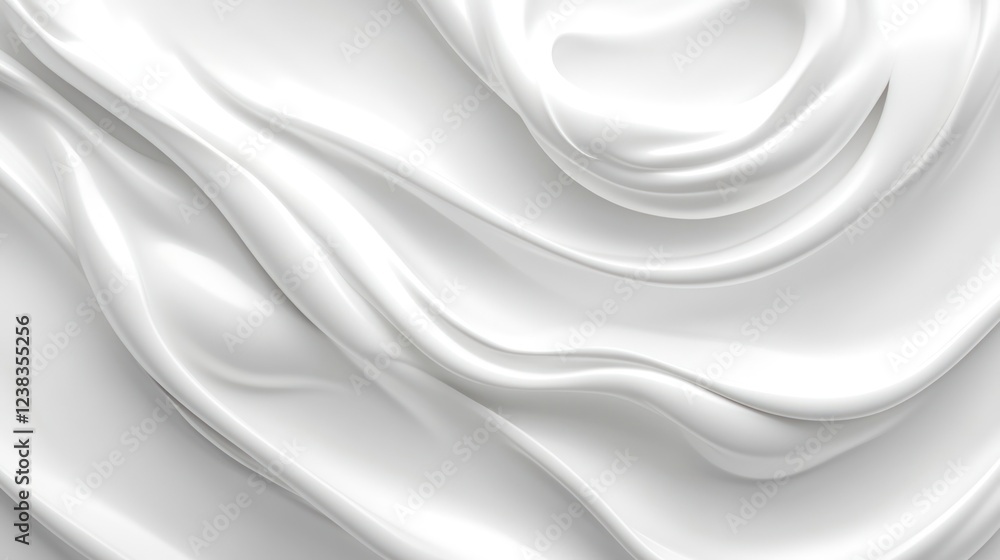 White fabric swirls, flowing texture, background, design element White fabric swirls, flowing texture, background, design element