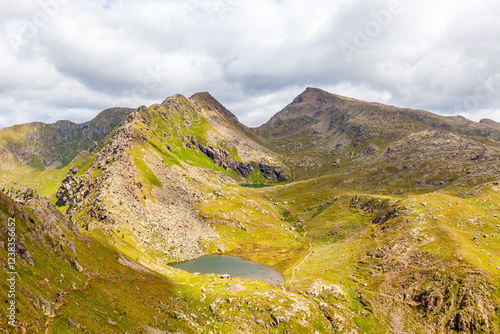 Italian dolomites view on a cloudy day