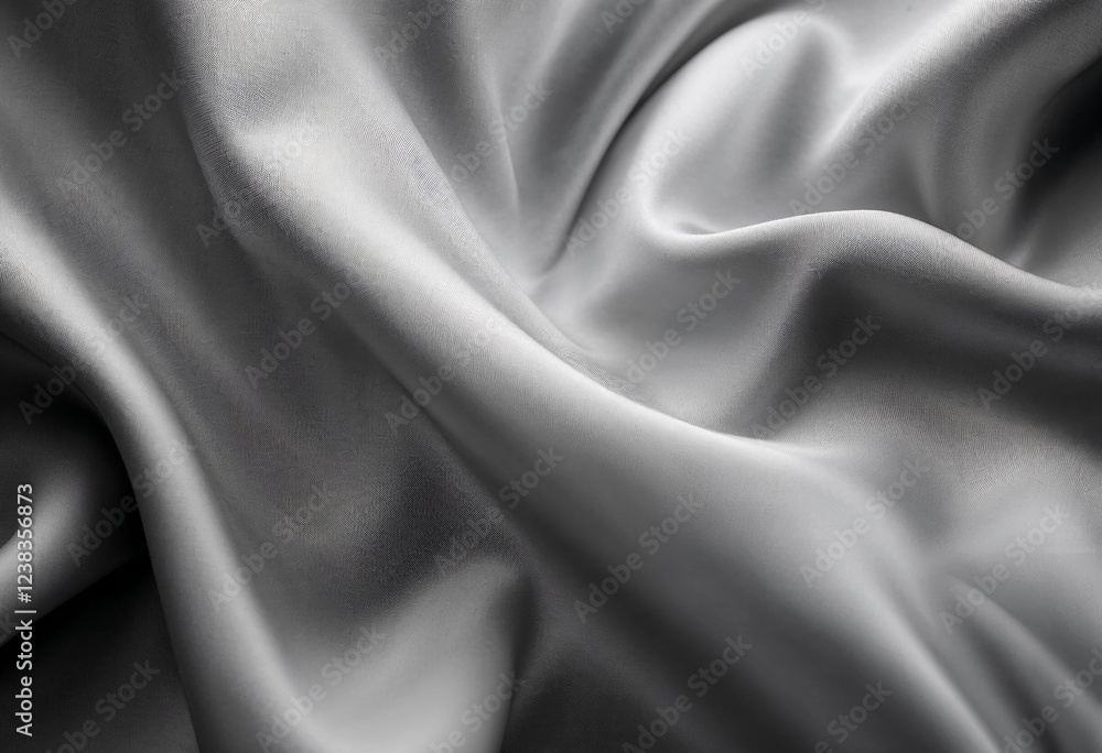 Fototapeta premium Soft Gray Silk Fabric Flowing Gracefully Under Soft Lighting. Generative AI