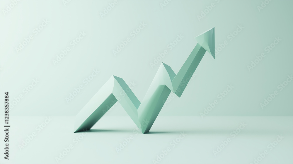A single, crisp stock chart showing growth, on a minimalist background A single, crisp stock chart showing growth, on a minimalist background