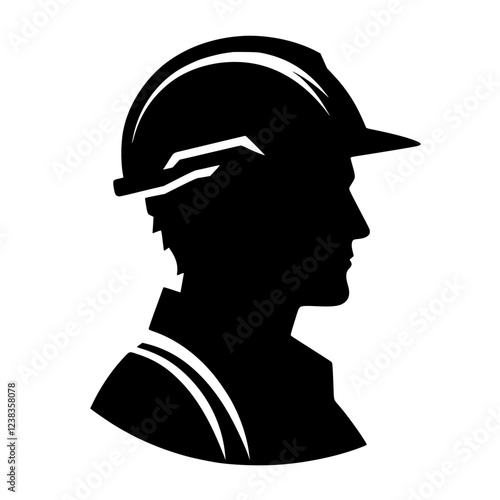 Construction Worker Profile: A Strong Silhouette Graphic Design