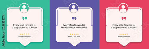 Creative Testimonial, What our Clients Say, Quote , Review, Feedback, Infographic Template, Label, Editable Vector Illustration