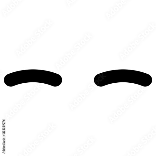 진하고 두꺼운 눈썹 모양 아이콘