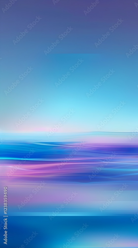 A blue and purple ocean with a horizon in the background A blue and purple ocean with a horizon in the background