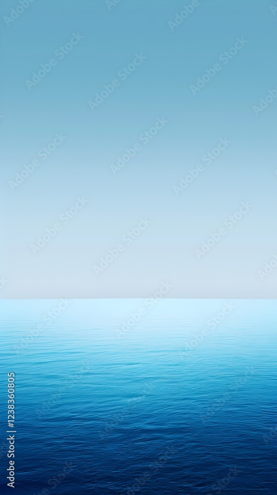 A blue ocean with a clear sky in the background A blue ocean with a clear sky in the background