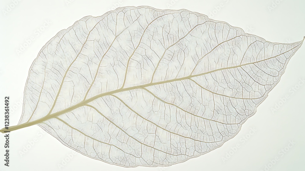 Obraz premium Delicate Skeletonized Leaf Vein Structure Displayed