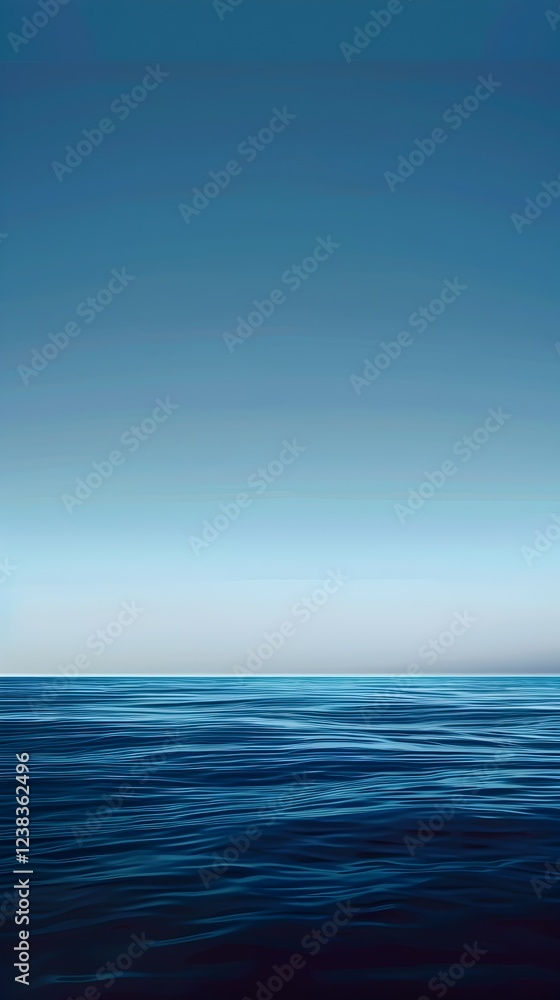 Fototapeta premium A blue ocean with a clear sky in the background
