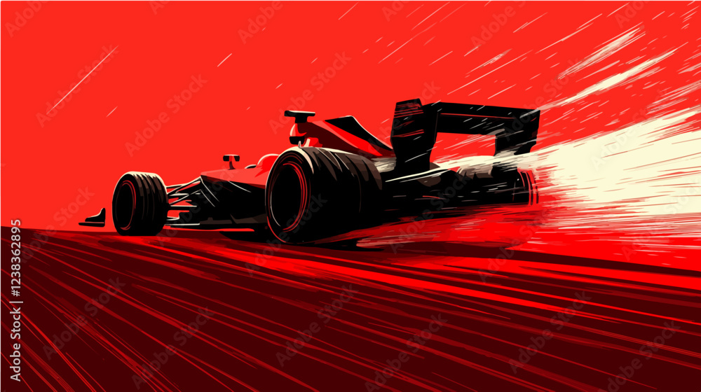 Naklejka premium Racing car illustration. Formula one. Motorsport. 