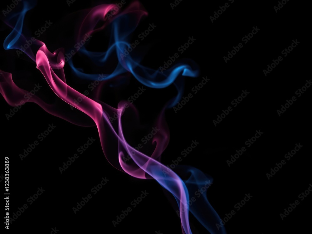 tendrils of red and blue smoke stretch upwards in thin wisps against a backdrop of ebony darkness, otherworldly atmosphere, blue smoke, red smoke tendrils of red and blue smoke stretch upwards in thin wisps against a backdrop of ebony darkness, otherworldly atmosphere, blue smoke, red smoke