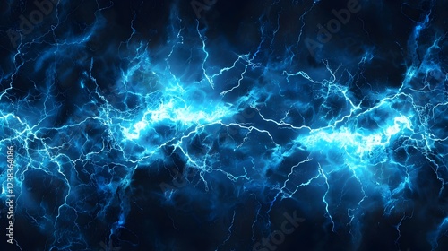 A blue and white lightning bolt with a blue background