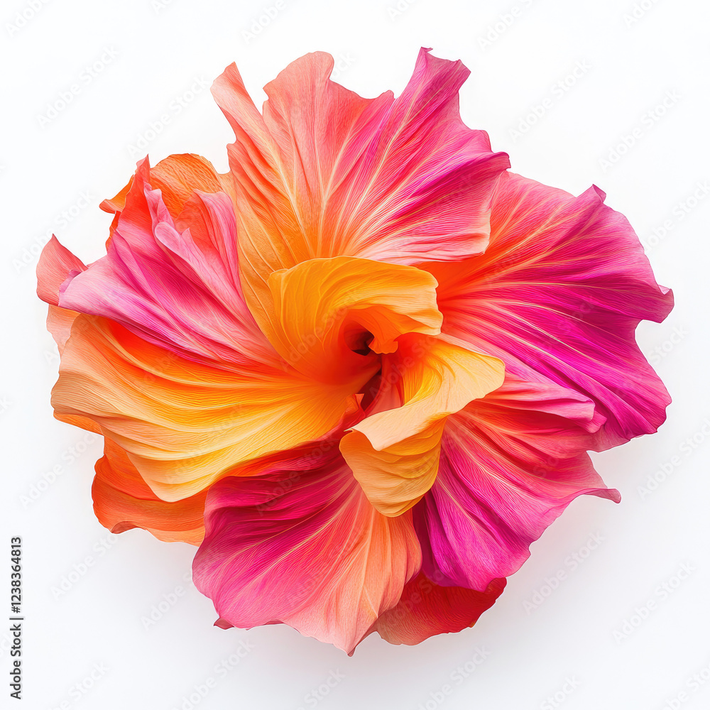 Vibrant Hibiscus Flower Close-Up, Stunning Color Gradient Vibrant Hibiscus Flower Close-Up, Stunning Color Gradient
