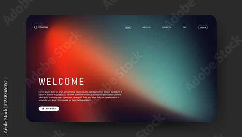 fluid gradient landing page website design.