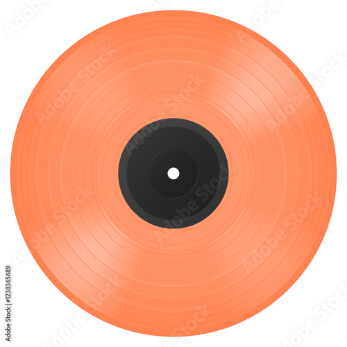 Orange vinyl LP. Vector illustration.
