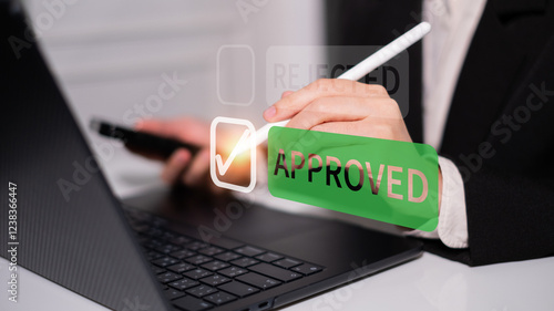 Professional entrepreneur businessman point select approved deal success achievement agreement concept