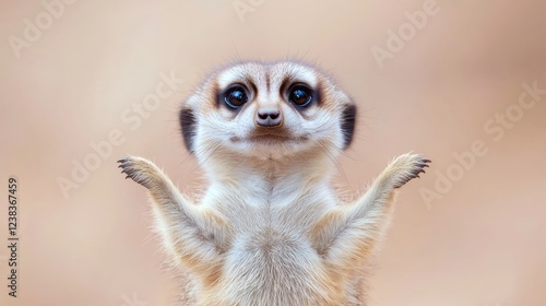 Wallpaper Mural Curious meerkat standing, desert background, wildlife Torontodigital.ca