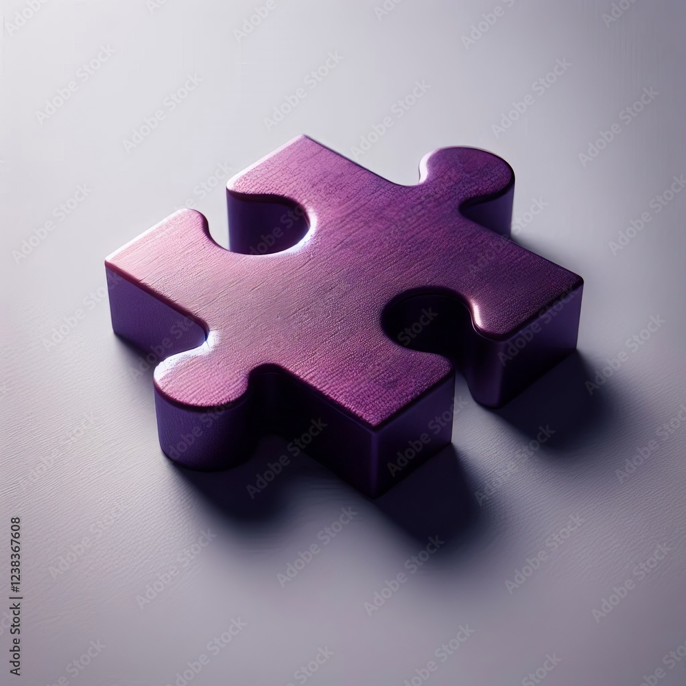 Obraz premium Close-up view of a single jigsaw puzzle piece. 