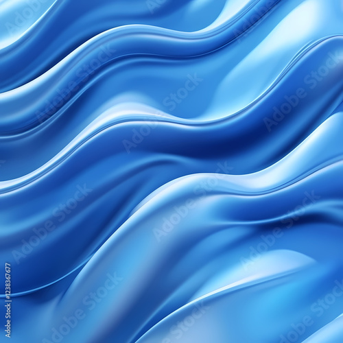 Wallpaper Mural Abstract blue background with wavy lines and curves, 3D rendering illustration of abstract waves in light and dark shades, blue background with flowing wavy lines Torontodigital.ca