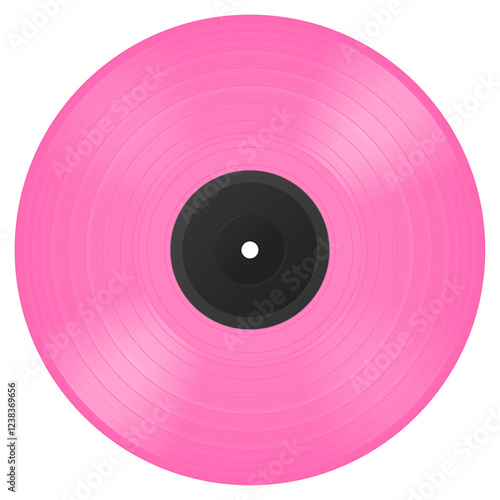 Pink vinyl LP. Vector illustration.