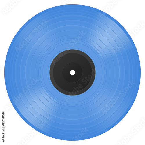 Blue vinyl LP. Vector illustration.