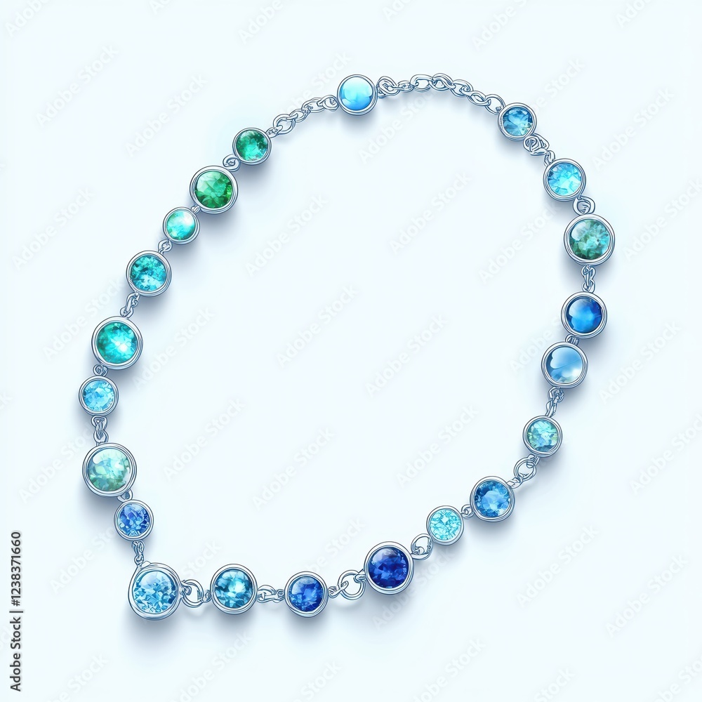 Fototapeta premium Elegant necklace with colorful gemstones.