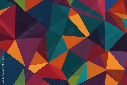 Abstract colored background with different shapes. Generative AI