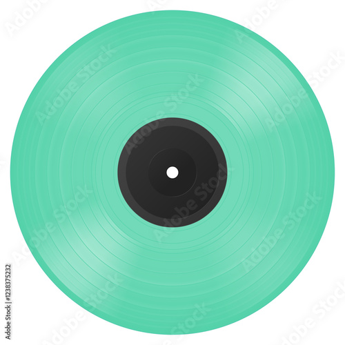 Teal vinyl LP. Vector illustration.