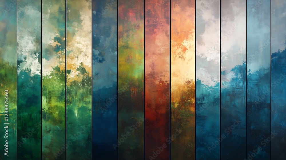 Abstract artistic watercolor art with panels in different colors patching together illustration background Abstract artistic watercolor art with panels in different colors patching together illustration background