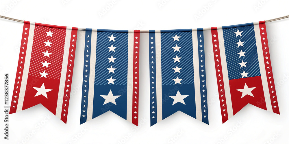 Obraz premium A Vibrant 4th of July Banner Background Isolated for Celebratory Occasions