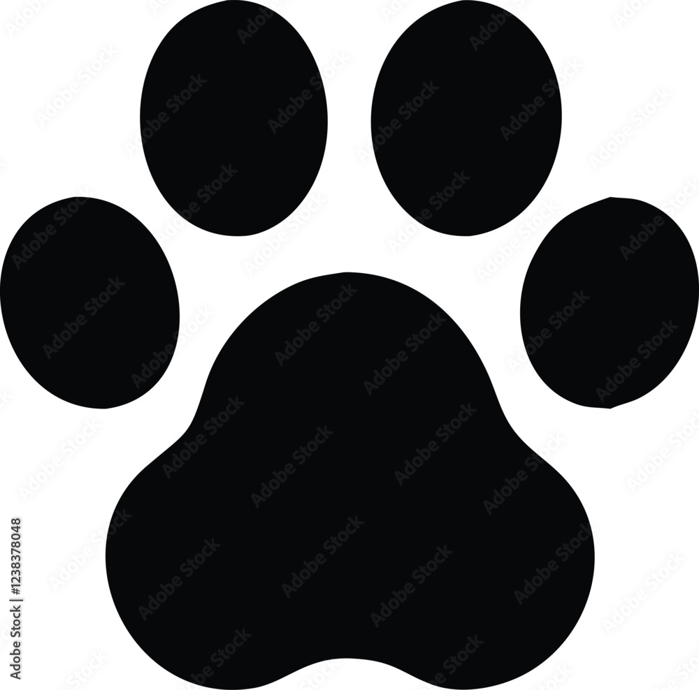 Dog paw print. Paw icon