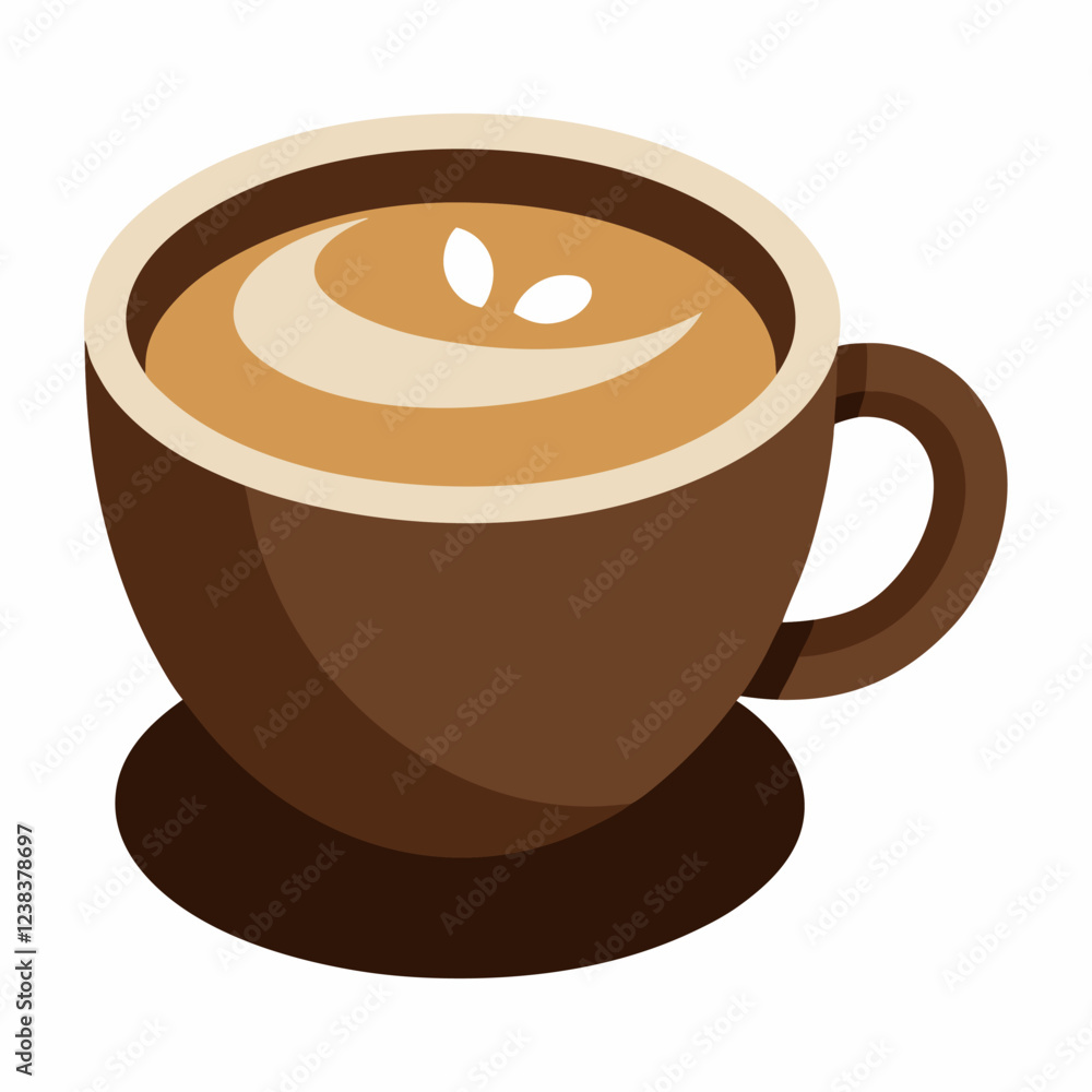 Obraz premium Cappuccino Coffee Cup Vector on white background.