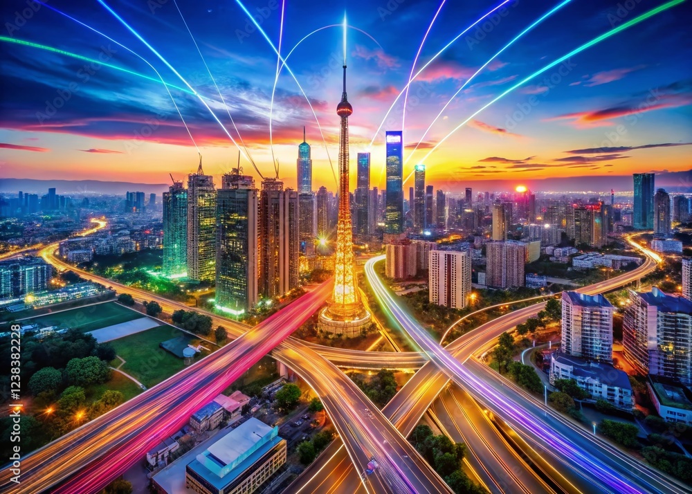 Fototapeta premium Aerial View of Optimized Network Infrastructure for High-Speed Internet