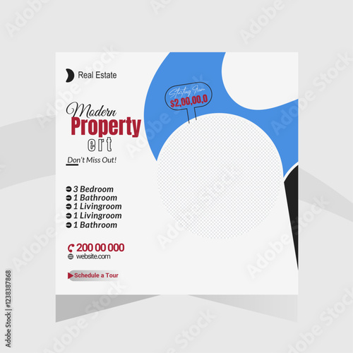 Minimal Real Estate Social Media Post Design Editable Templates for Property Promotion & Sales