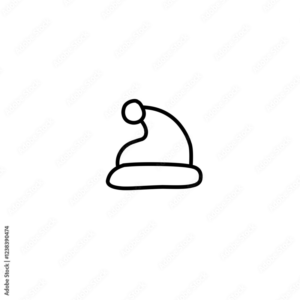 Naklejka premium Christmas Hat Line Icon