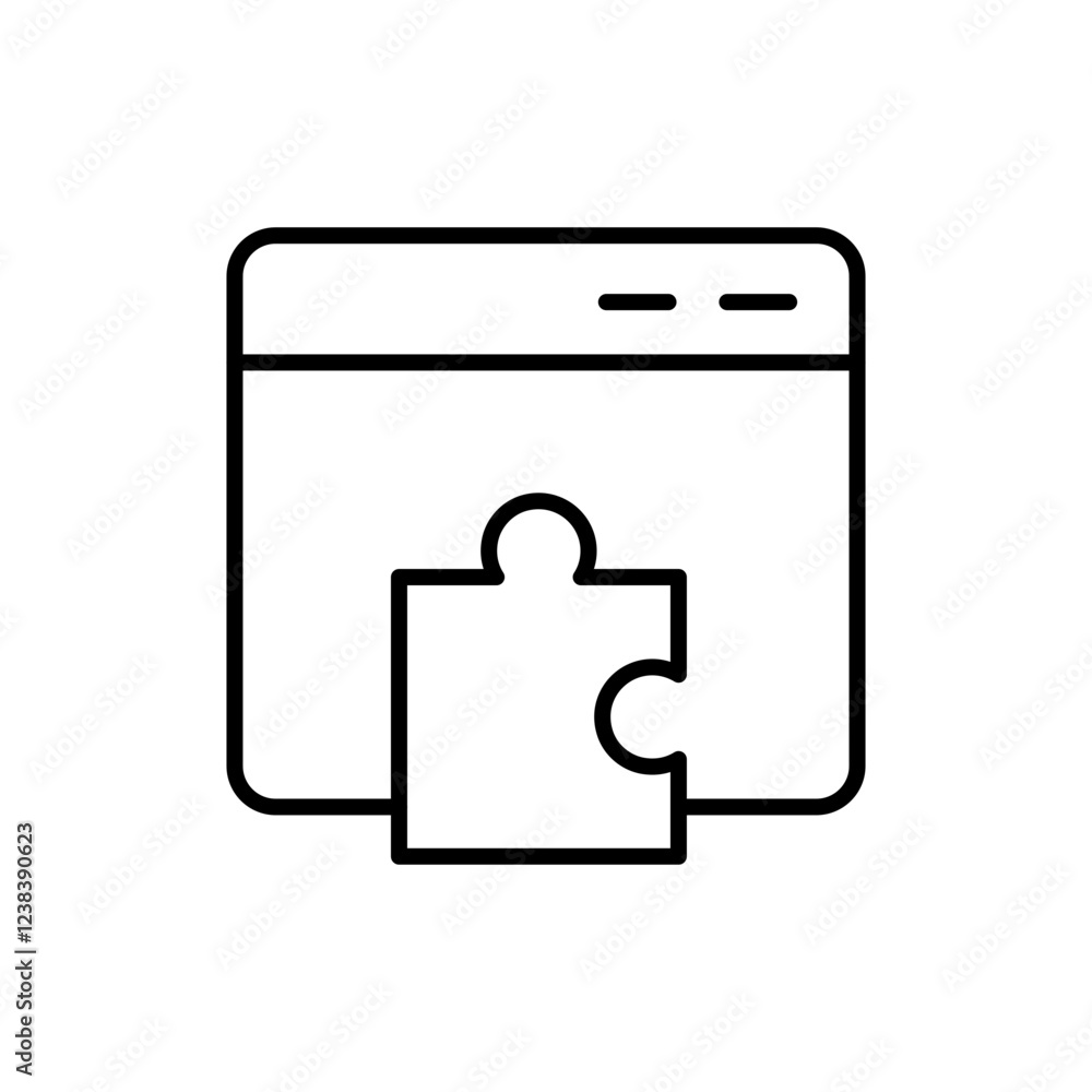 Browser extension outline icons, minimalist vector illustration ,simple transparent graphic element .Isolated on white background Browser extension outline icons, minimalist vector illustration ,simple transparent graphic element .Isolated on white background