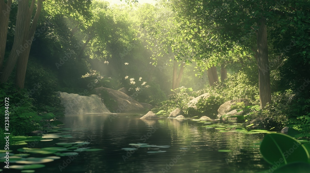 Obraz premium Serene Waters Reflect Nature's Tranquil Beauty